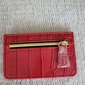 B-Low the Belt Red Croc-Embossed Wristlet